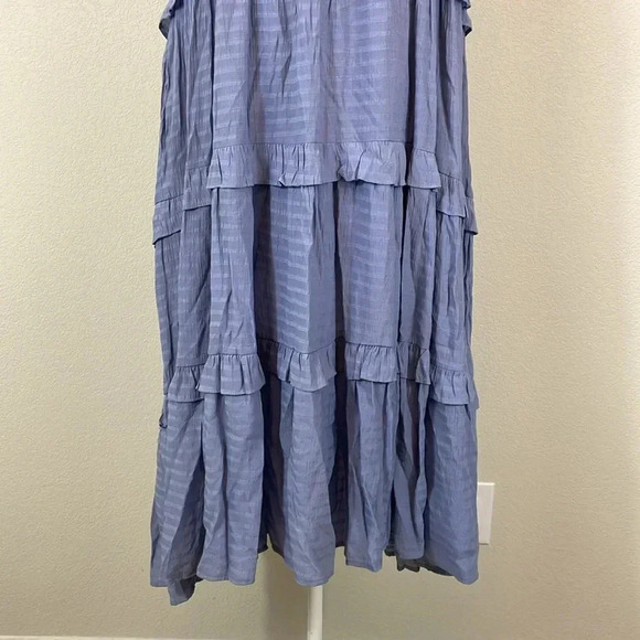 Talulah light blue tie front sleeveless ruffle maxi dress size small - Picture 3 of 10
